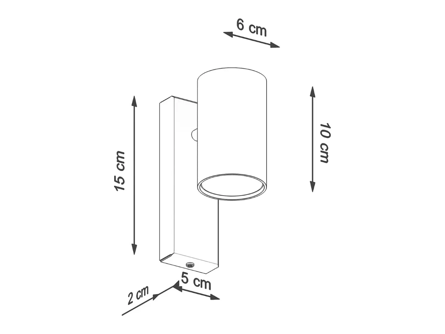 Lámparas de pared Nutiq moderno de acero - 1 fuentes luminosas 4000K - L.6 x A.15 cm - negro