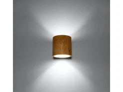 Lámparas De Pared Orbis Escandinavo De Madera - 1 Fuentes Luminosas - L.10 X A.10 Cm - Madera Natural