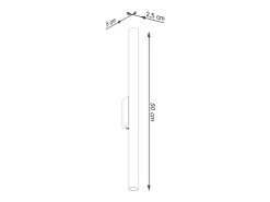 Lámparas De Pared Pastelo Moderno De Acero - 2 Fuentes Luminosas - L.2,5 X A.50 Cm - Dorado