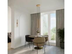 Lámparas De Pared Pastelo Moderno De Acero - 2 Fuentes Luminosas - L.2,5 X A.50 Cm - Dorado