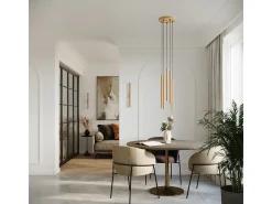 Lámparas De Pared Pastelo Moderno De Acero - 2 Fuentes Luminosas - L.2,5 X A.50 Cm - Dorado