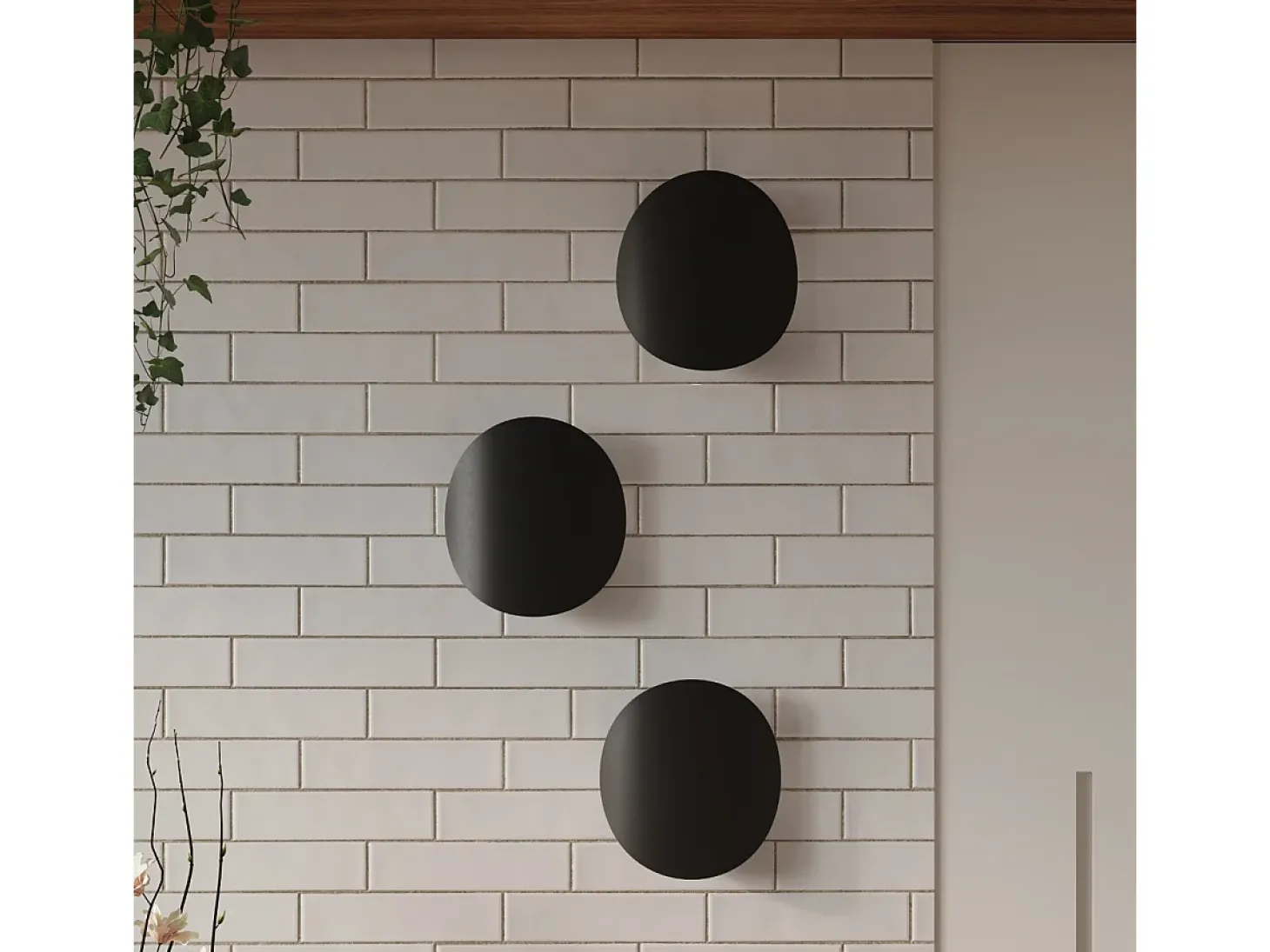 Lámparas de pared Perceptix moderno de acero - 2 fuentes luminosas 4000K - L.25 x A.29 cm - negro