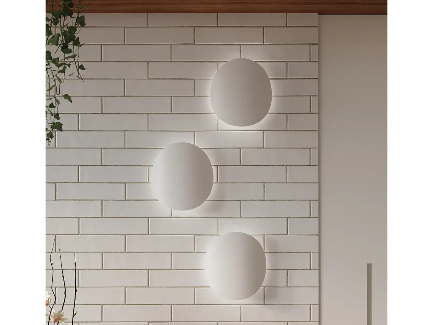 Lámparas de pared Perceptix moderno de acero - 2 fuentes luminosas 4000K - L.25 x A.29 cm - blanco