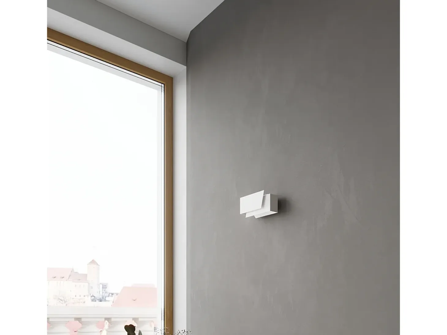 Lámparas De Pared Piegare Moderno De Acero - 1 Fuentes Luminosas - L.20 X A.10 Cm - Blanco