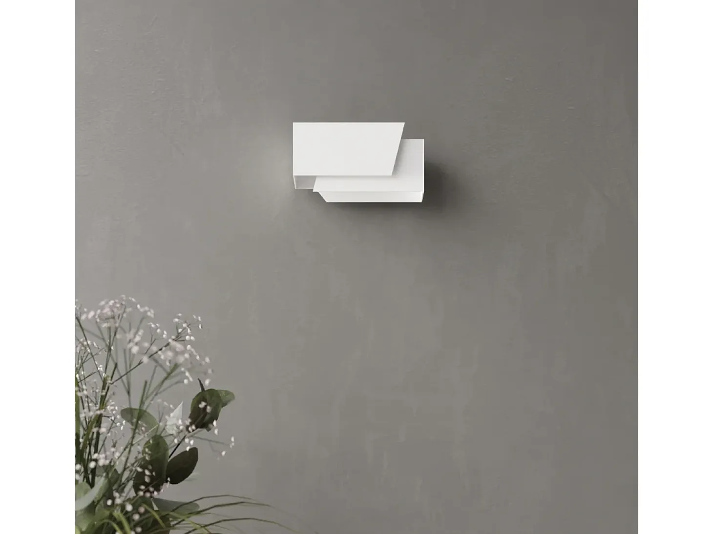 Lámparas De Pared Piegare Moderno De Acero - 1 Fuentes Luminosas - L.20 X A.10 Cm - Blanco