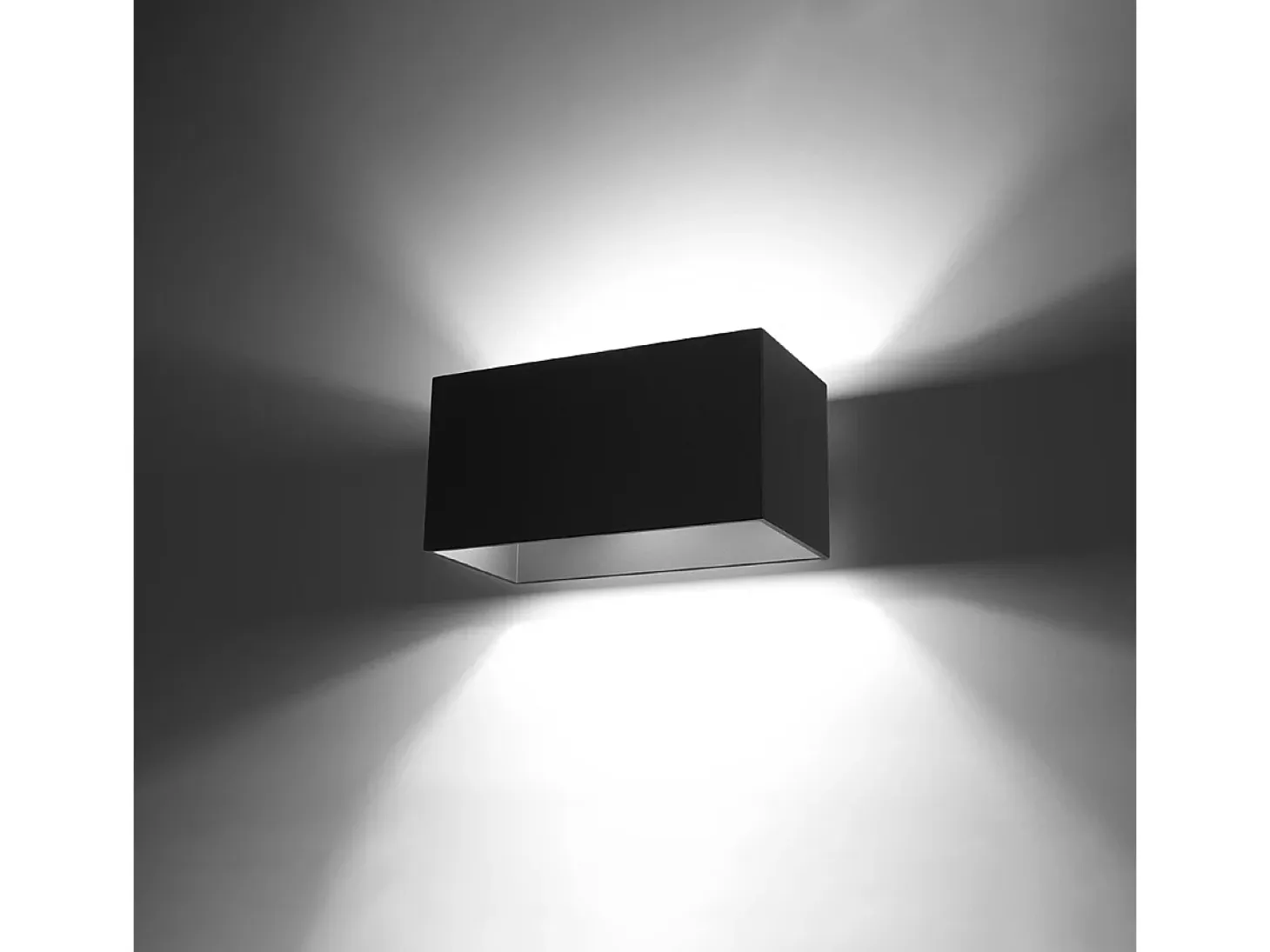 Lámparas de pared Quadx maxi moderno de aluminio - 2 fuentes luminosas 4000K - L.20 x A.10 cm - negro
