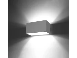 Lámparas de pared Quadx maxi moderno de aluminio - 2 fuentes luminosas 4000K - L.20 x A.10 cm - blanco