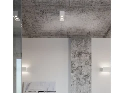 Lámparas de pared Quadx maxi moderno de aluminio - 2 fuentes luminosas 4000K - L.20 x A.10 cm - blanco