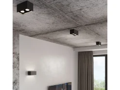 Lámparas de pared Quadx maxi moderno de aluminio - 2 fuentes luminosas 4000K - L.20 x A.10 cm - gris