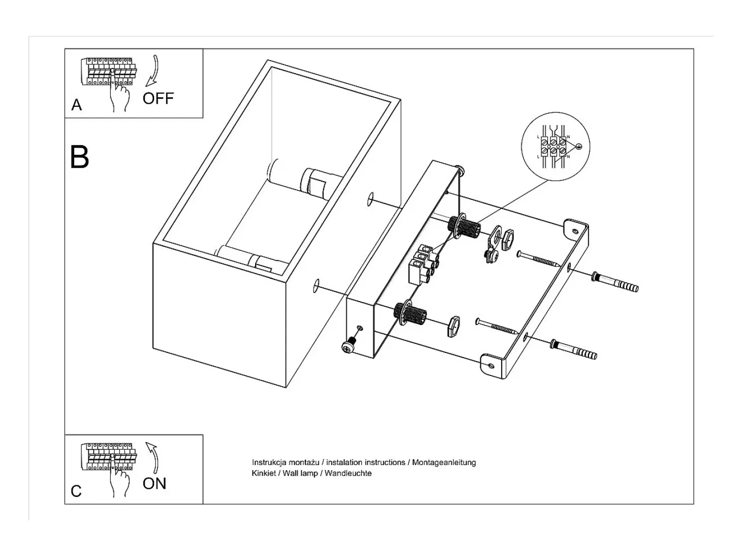 Lámparas de pared Quadx maxi moderno de aluminio - 2 fuentes luminosas 4000K - L.20 x A.10 cm - gris