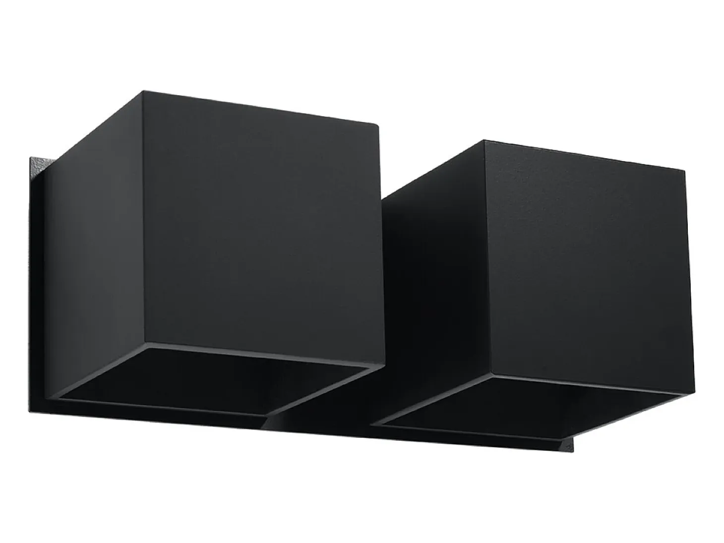 Lámparas de pared Quadx moderno de aluminio - 2 fuentes luminosas 4000K - L.26 x A.11 cm - negro