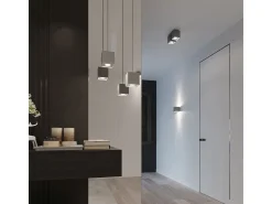 Lámparas de pared Quadx moderno de aluminio - 1 fuentes luminosas 4000K - L.10 x A.10 cm - gris