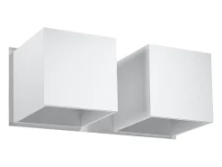 Lámparas de pared Quadx moderno de aluminio - 2 fuentes luminosas 3000K - L.26 x A.11 cm - blanco