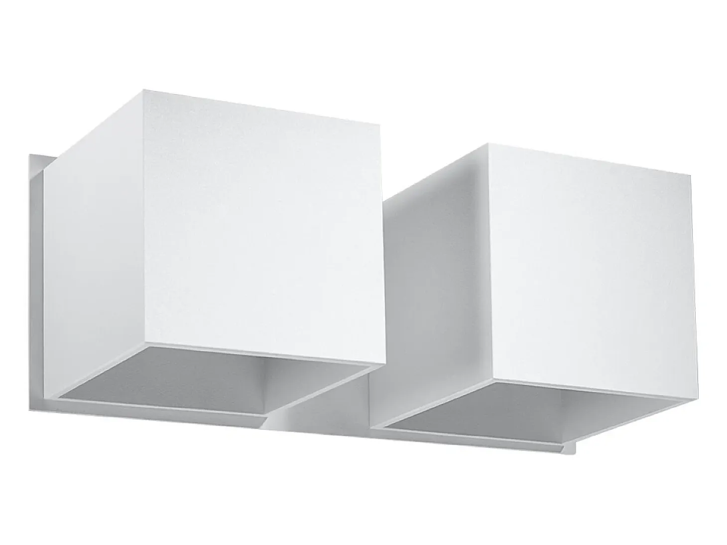 Lámparas de pared Quadx moderno de aluminio - 2 fuentes luminosas 3000K - L.26 x A.11 cm - blanco