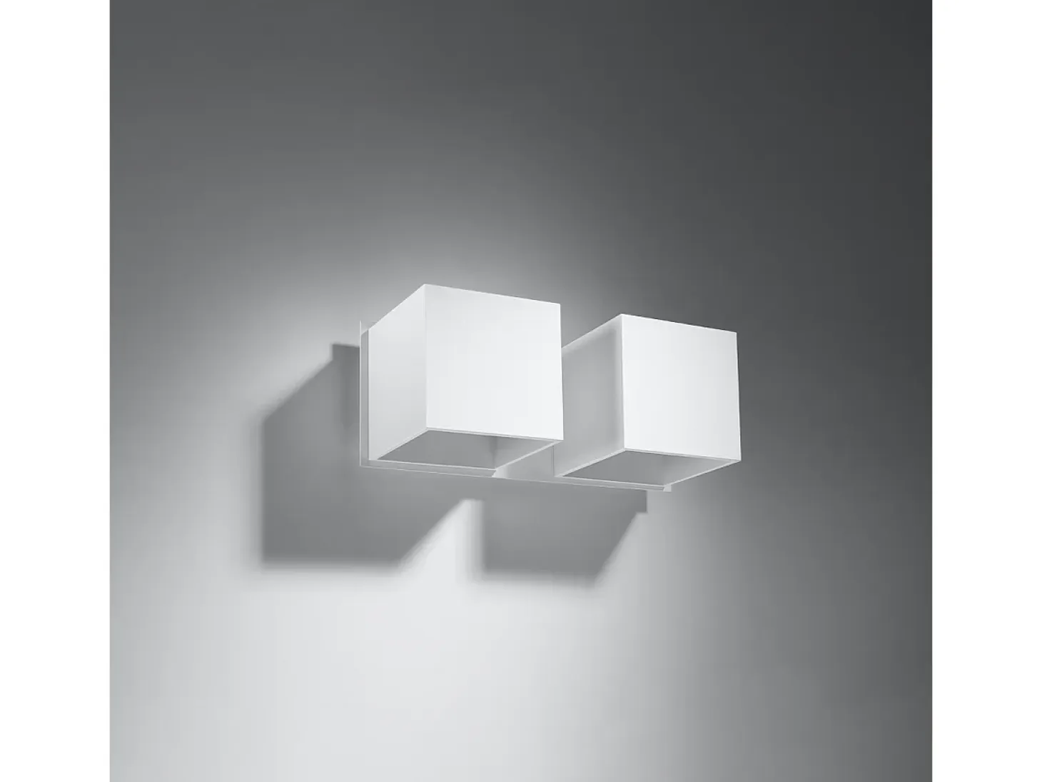 Lámparas de pared Quadx moderno de aluminio - 2 fuentes luminosas 3000K - L.26 x A.11 cm - blanco