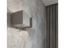 Lámparas de pared Quadx moderno de aluminio - 2 fuentes luminosas 3000K - L.26 x A.11 cm - gris