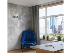 Lámparas de pared Quadx moderno de aluminio - 2 fuentes luminosas 3000K - L.26 x A.11 cm - gris