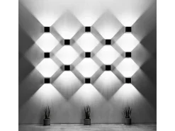 Lámparas de pared Quadx moderno de aluminio - 1 fuentes luminosas 4000K - L.10 x A.10 cm - negro