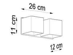 Lámparas de pared Quadx moderno de aluminio - 2 fuentes luminosas 4000K - L.26 x A.11 cm - blanco