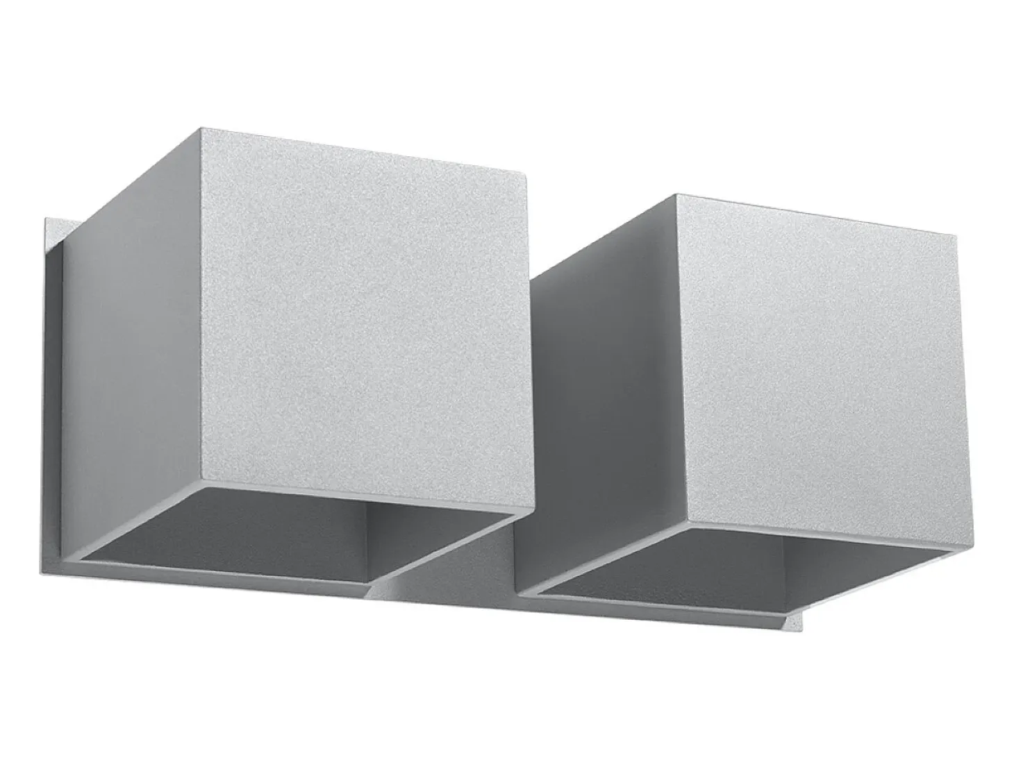 Lámparas de pared Quadx moderno de aluminio - 2 fuentes luminosas 4000K - L.26 x A.11 cm - gris