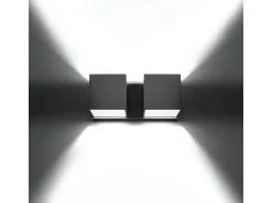 Lámparas de pared Quadx moderno de aluminio - 2 fuentes luminosas 4000K - L.26 x A.11 cm - gris