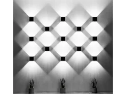 Lámparas de pared Quadx moderno de aluminio - 1 fuentes luminosas 3000K - L.10 x A.10 cm - gris