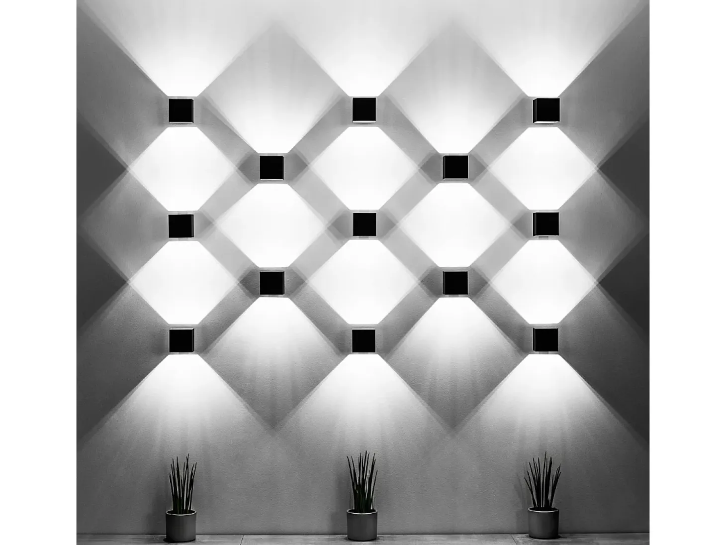 Lámparas de pared Quadx moderno de aluminio - 1 fuentes luminosas 3000K - L.10 x A.10 cm - gris