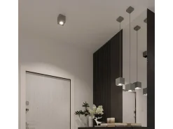 Lámparas de pared Quadx moderno de aluminio - 1 fuentes luminosas 3000K - L.10 x A.10 cm - gris