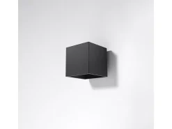 Lámparas de pared Quadx moderno de aluminio - 1 fuentes luminosas 3000K - L.10 x A.10 cm - negro