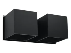 Lámparas de pared Quadx moderno de aluminio - 2 fuentes luminosas 3000K - L.26 x A.11 cm - negro