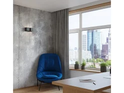 Lámparas de pared Quadx moderno de aluminio - 2 fuentes luminosas 3000K - L.26 x A.11 cm - negro