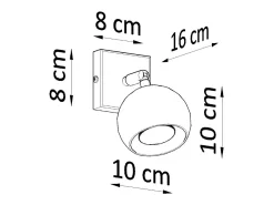 Lámparas de pared Rayis moderno de acero - 1 fuentes luminosas 4000K - L.10 x A.10 cm - blanco