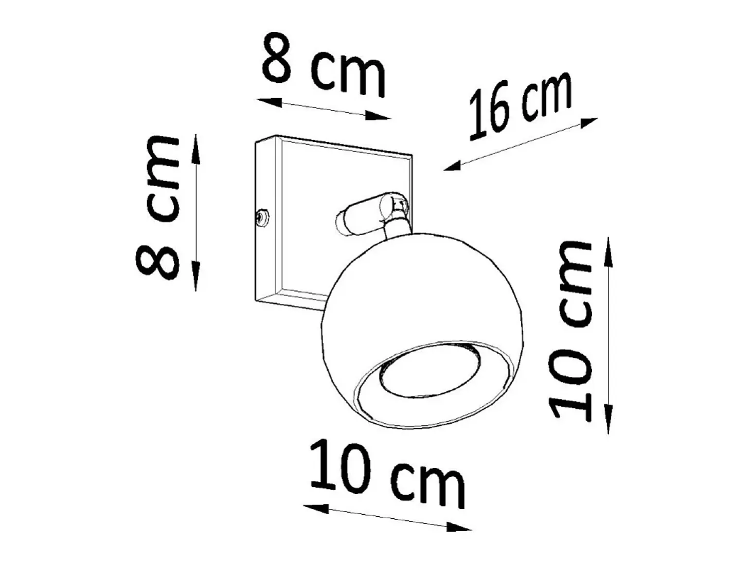 Lámparas de pared Rayis moderno de acero - 1 fuentes luminosas 3000K - L.10 x A.10 cm - negro