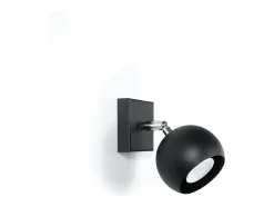 Lámparas de pared Rayis moderno de acero - 1 fuentes luminosas 3000K - L.10 x A.10 cm - negro