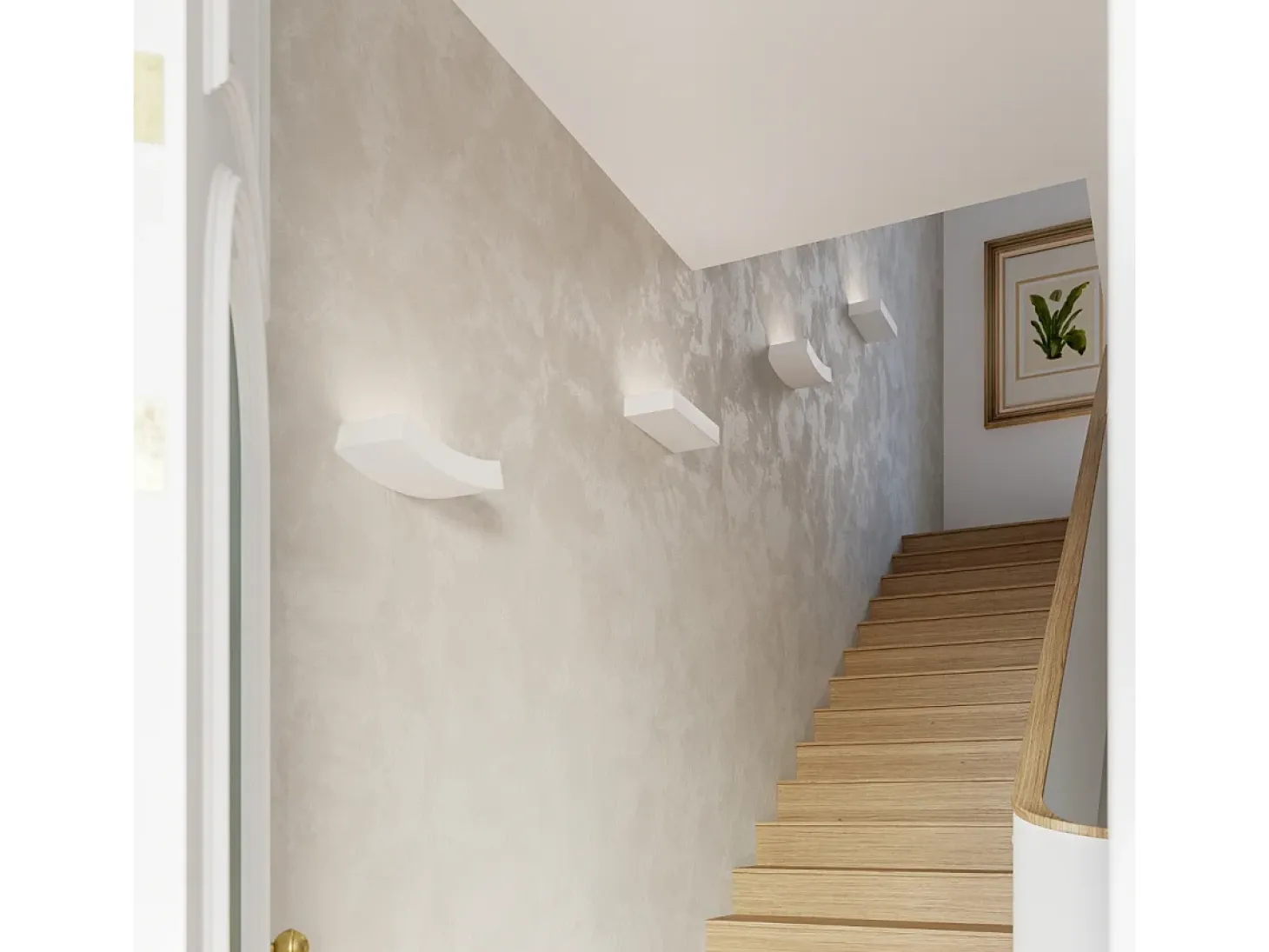 Lámparas de pared Shira moderno de cerámica - 2 fuentes luminosas 3000K - L.36 x A.4,5 cm - blanco