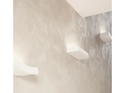 Lámparas de pared Shira moderno de cerámica - 2 fuentes luminosas 3000K - L.36 x A.4,5 cm - blanco