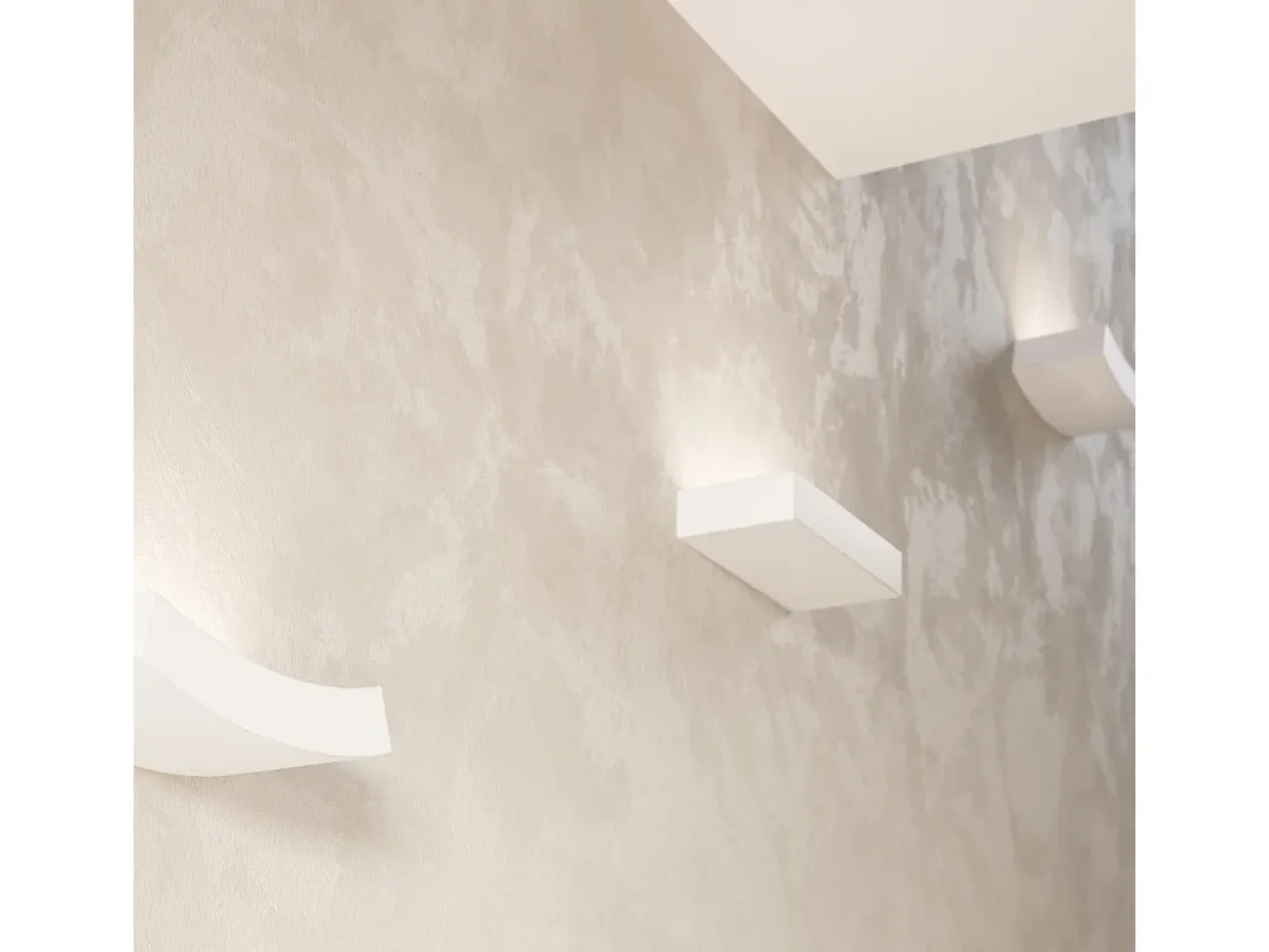 Lámparas de pared Shira moderno de cerámica - 2 fuentes luminosas 4000K - L.36 x A.4,5 cm - blanco