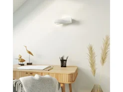 Lámparas de pared Sigmonix mini moderno de cerámica/vidrio - 1 fuentes luminosas 3000K - L.35 x A.12 cm - blanco