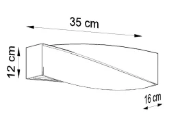 Lámparas de pared Sigmonix mini moderno de cerámica/vidrio - 1 fuentes luminosas 4000K - L.35 x A.12 cm - blanco
