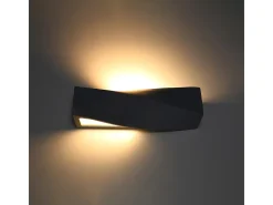 Lámparas de pared Sigmonix moderno de cerámica/vidrio - 1 fuentes luminosas 4000K - L.42 x A.14 cm - negro