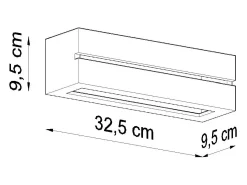 Lámparas de pared Solara line moderno de cerámica - 1 fuentes luminosas 4000K - L.32,5 x A.9,5 cm - blanco