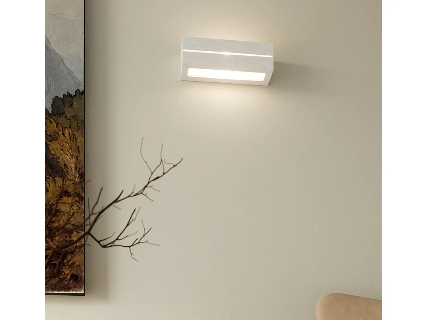 Lámparas de pared Solara line moderno de cerámica - 1 fuentes luminosas 3000K - L.32,5 x A.9,5 cm - blanco