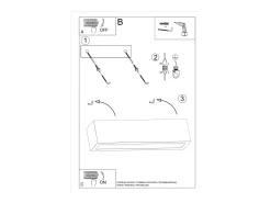 Lámparas de pared Solara moderno de hormigón/vidrio - 2 fuentes luminosas 4000K - L.50 x A.10 cm - gris