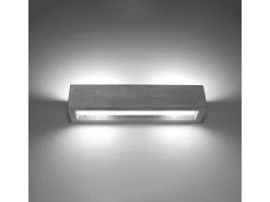 Lámparas de pared Solara moderno de hormigón/vidrio - 2 fuentes luminosas 4000K - L.50 x A.10 cm - gris