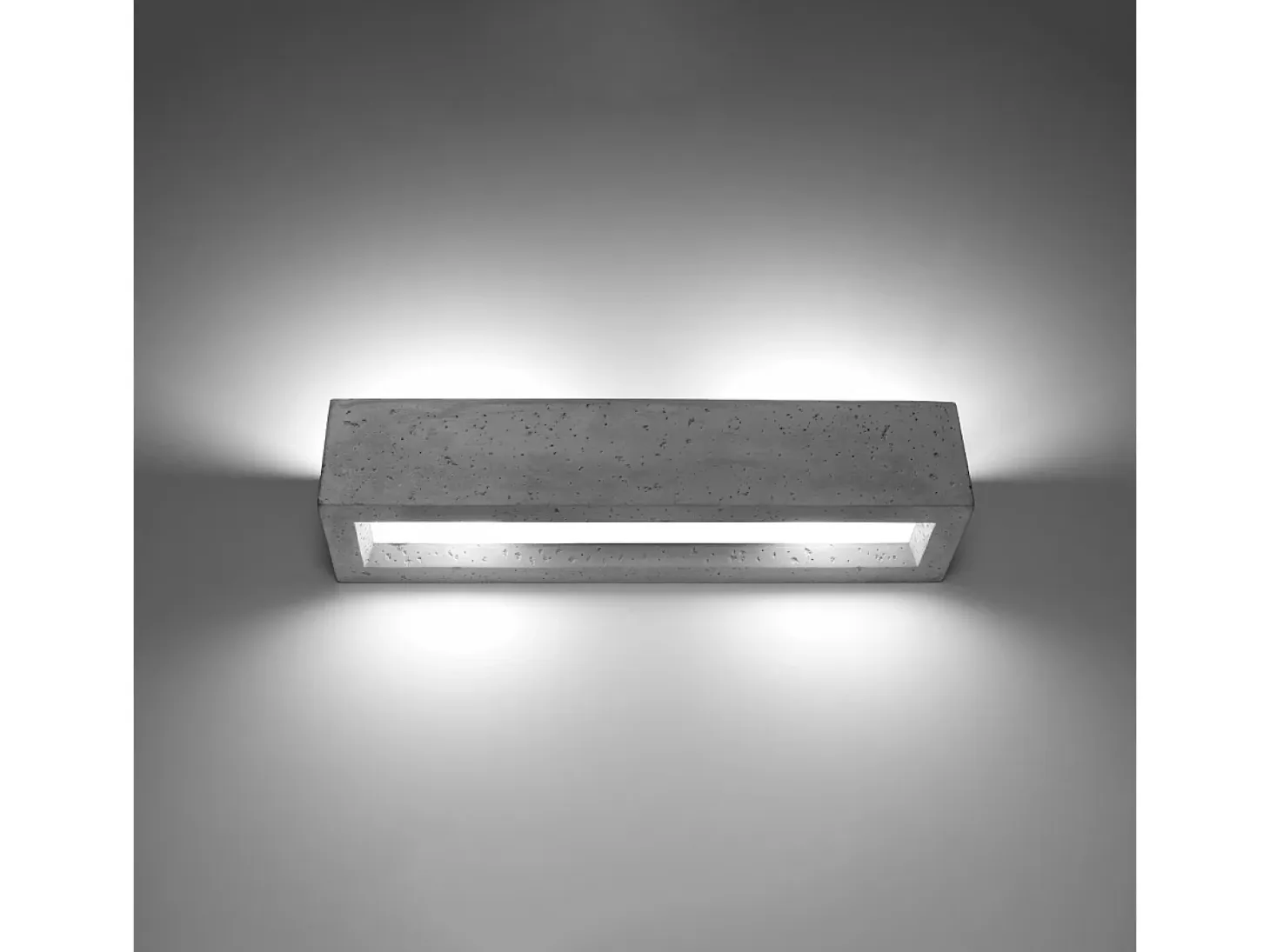 Lámparas de pared Solara moderno de hormigón/vidrio - 2 fuentes luminosas 4000K - L.50 x A.10 cm - gris