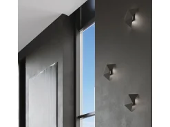 Lámparas de pared Solara moderno de acero - 2 fuentes luminosas 4000K - L.27 x A.25 cm - negro