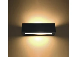 Lámparas de pared Solara moderno de cerámica/vidrio - 1 fuentes luminosas 4000K - L.32,5 x A.9,5 cm - negro