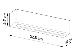 Lámparas de pared Solara moderno de cerámica/vidrio - 1 fuentes luminosas 3000K - L.32,5 x A.9,5 cm - negro