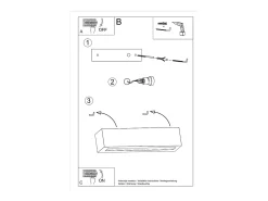 Lámparas de pared Solara moderno de cerámica/vidrio - 1 fuentes luminosas 3000K - L.32,5 x A.9,5 cm - negro