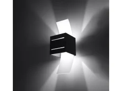 Lámparas de pared Solenix moderno de aluminio/vidrio - 1 fuentes luminosas 3000K - L.10 x A.30 cm - negro